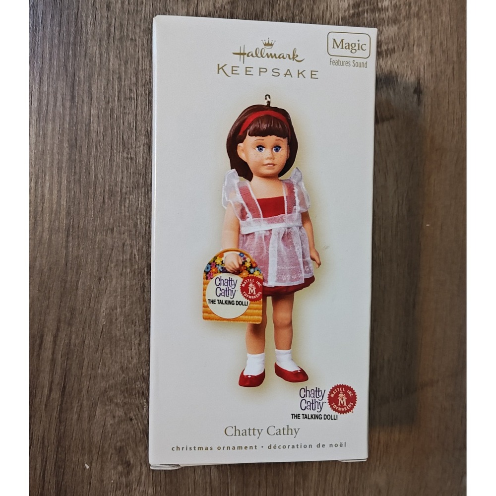 Hallmark Keepsake Chatty Cathy Ornament 2007 Red White Talking Doll QXI7259